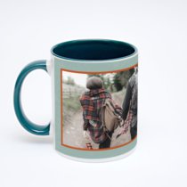 Зелёная кружка с фотопечатью