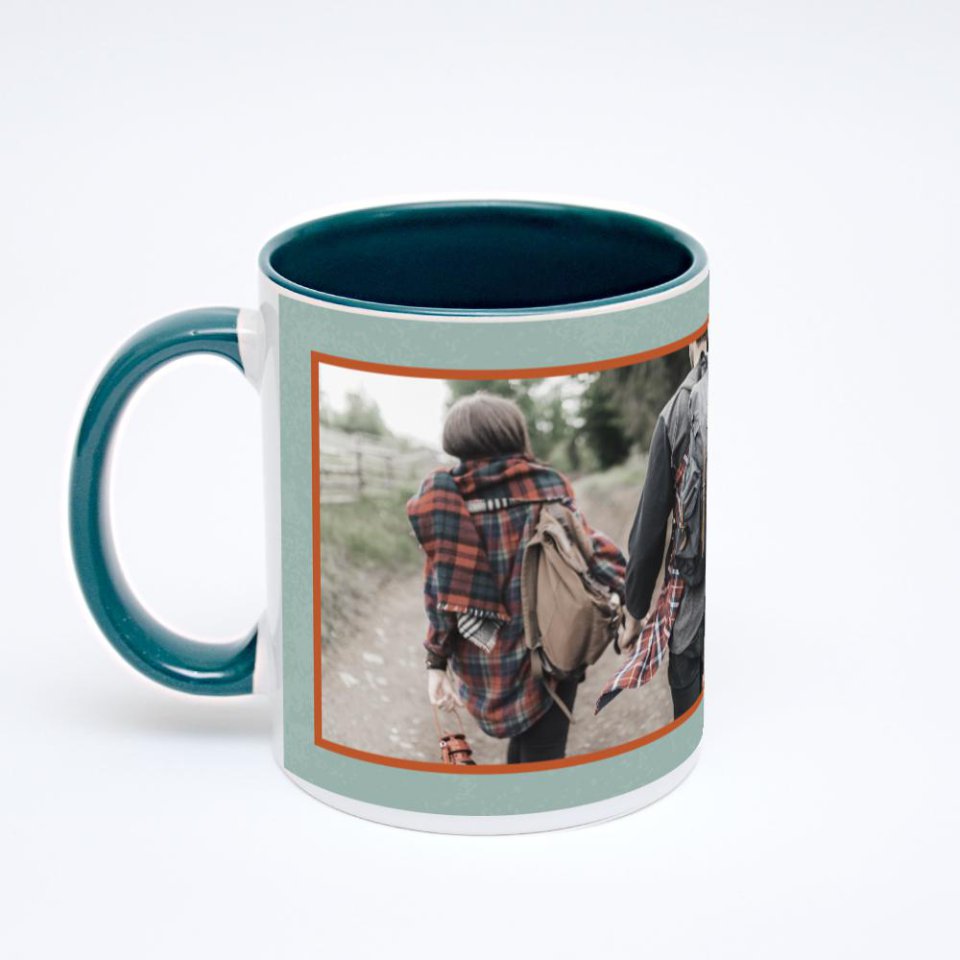 Зелёная кружка с фотопечатью