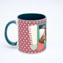 Зелёная кружка с фотопечатью