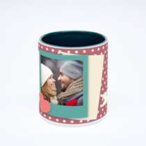 Зелёная кружка с фотопечатью