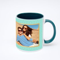 Зелёная кружка с фотопечатью