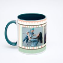 Зелёная кружка с фотопечатью