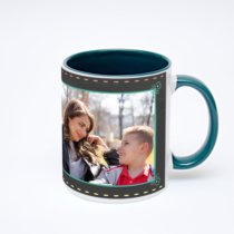 Зелёная кружка с фотопечатью