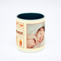 Зелёная кружка с фотопечатью