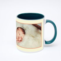 Зелёная кружка с фотопечатью