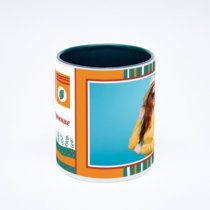 Зелёная кружка с фотопечатью