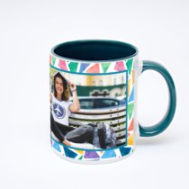 Зелёная кружка с фотопечатью