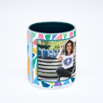 Зелёная кружка с фотопечатью