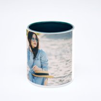 Зелёная кружка с фотопечатью