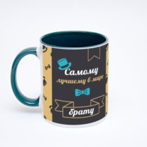 Зелёная кружка с фотопечатью