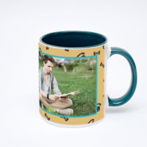 Зелёная кружка с фотопечатью