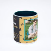 Зелёная кружка с фотопечатью