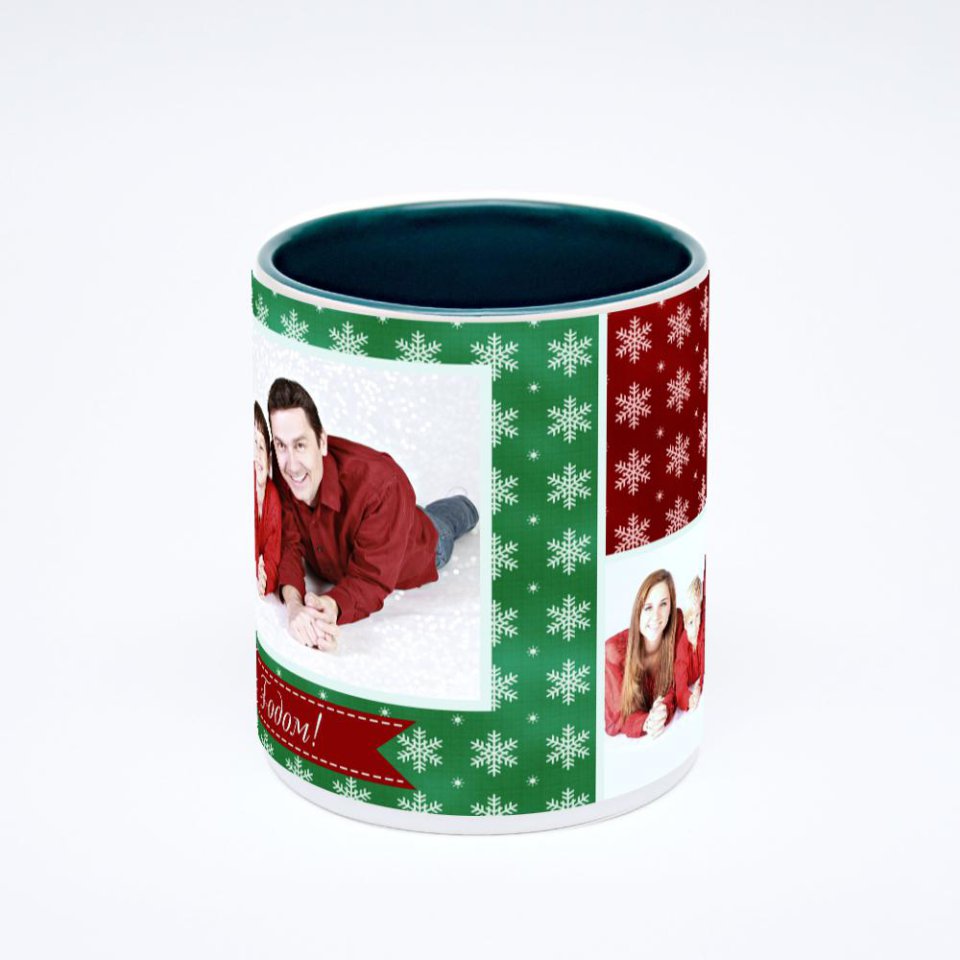 Зелёная кружка с фотопечатью