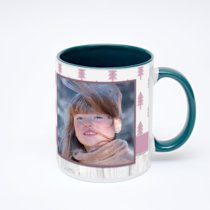 Зелёная кружка с фотопечатью