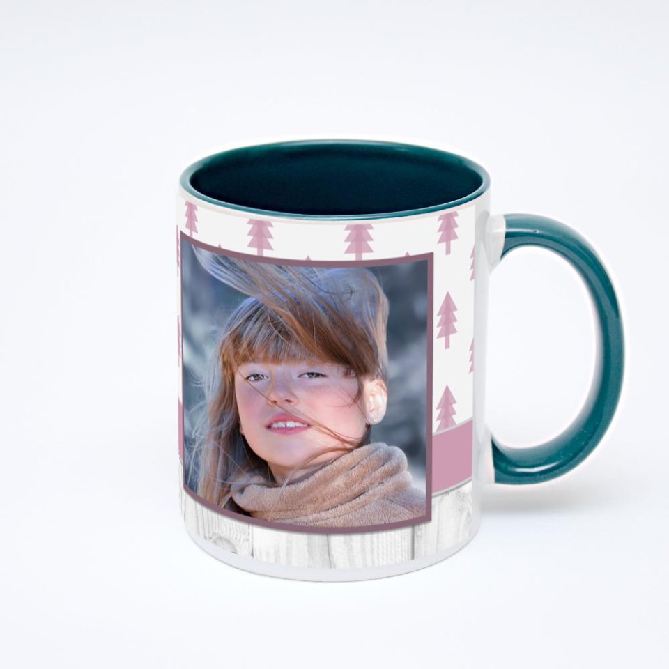 Зелёная кружка с фотопечатью