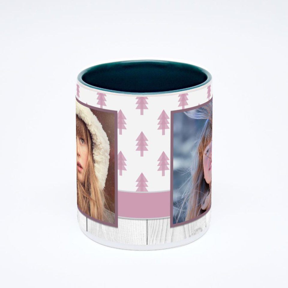 Зелёная кружка с фотопечатью