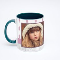 Зелёная кружка с фотопечатью