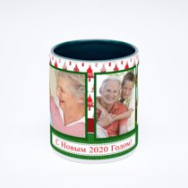 Зелёная кружка с фотопечатью