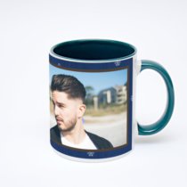 Зелёная кружка с фотопечатью