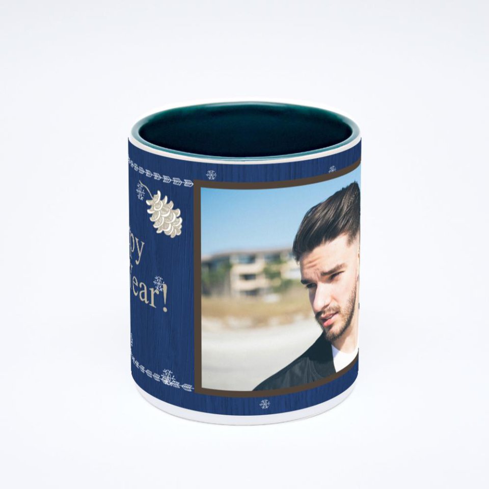 Зелёная кружка с фотопечатью