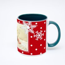 Зелёная кружка с фотопечатью