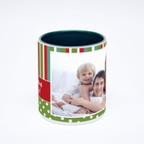 Зелёная кружка с фотопечатью