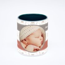 Зелёная кружка с фотопечатью