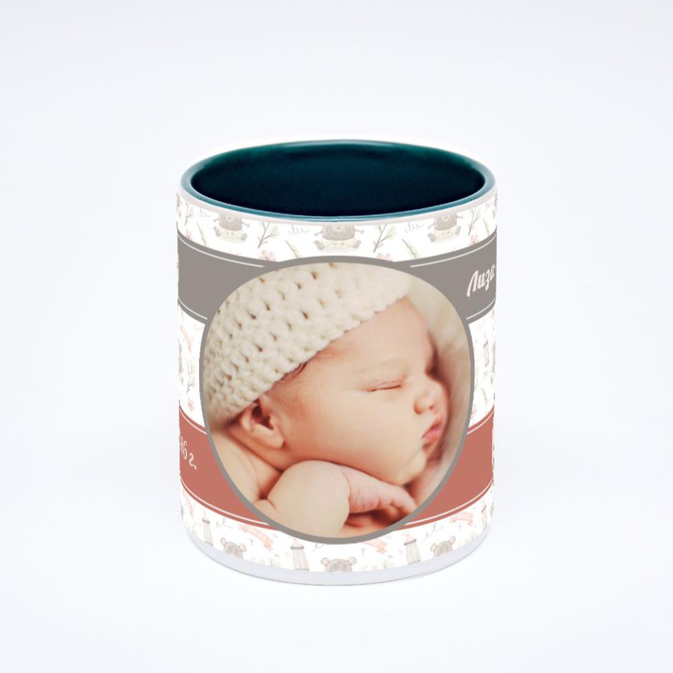 Зелёная кружка с фотопечатью