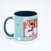 Зелёная кружка с фотопечатью