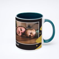 Зелёная кружка с фотопечатью