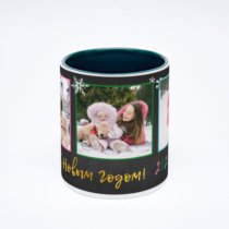 Зелёная кружка с фотопечатью