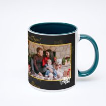 Зелёная кружка с фотопечатью