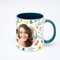 Зелёная кружка с фотопечатью