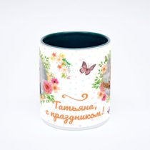 Зелёная кружка с фотопечатью