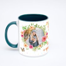 Зелёная кружка с фотопечатью