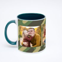 Зелёная кружка с фотопечатью