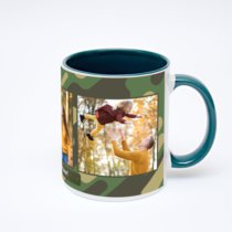 Зелёная кружка с фотопечатью