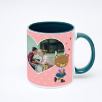 Зелёная кружка с фотопечатью