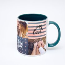 Зелёная кружка с фотопечатью