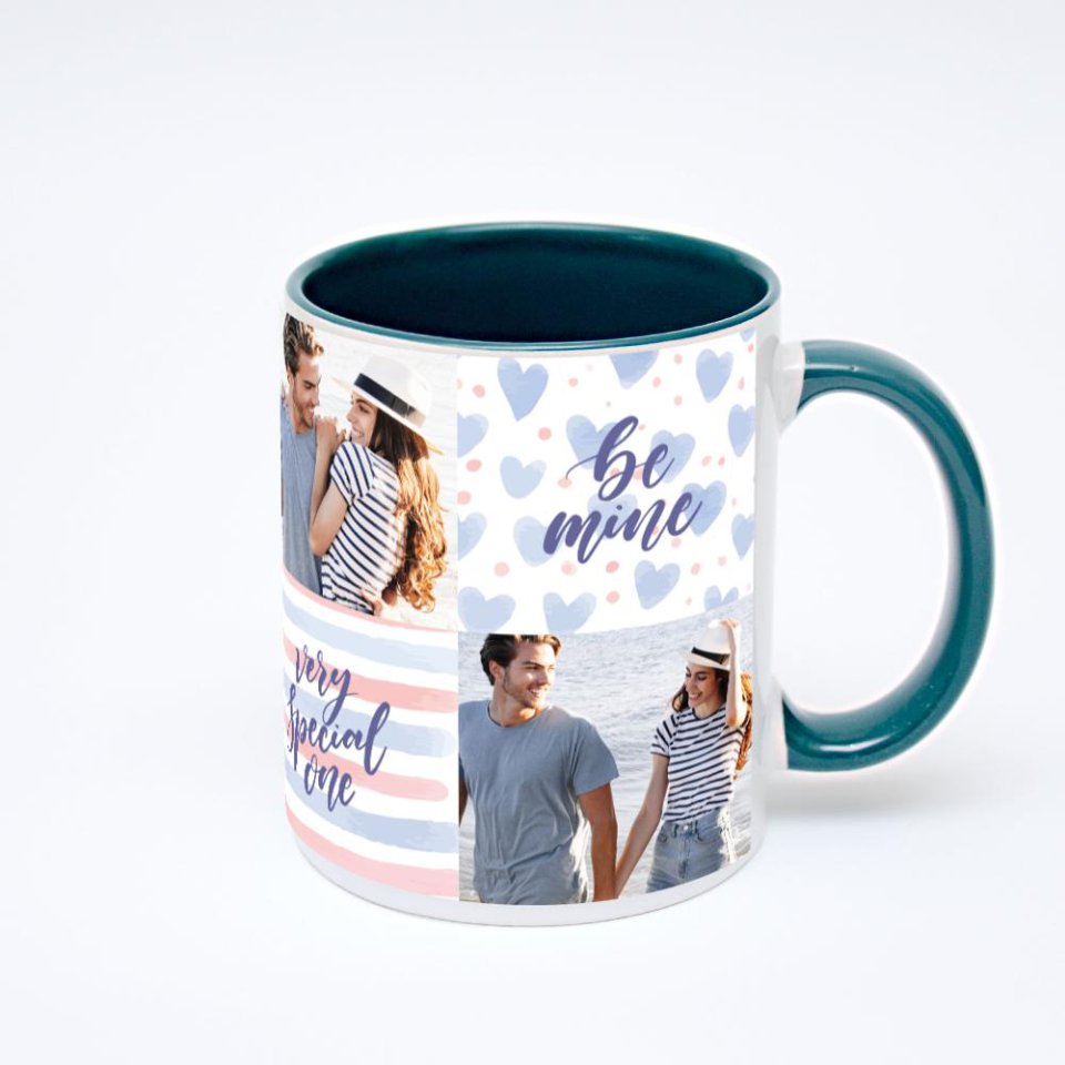 Зелёная кружка с фотопечатью