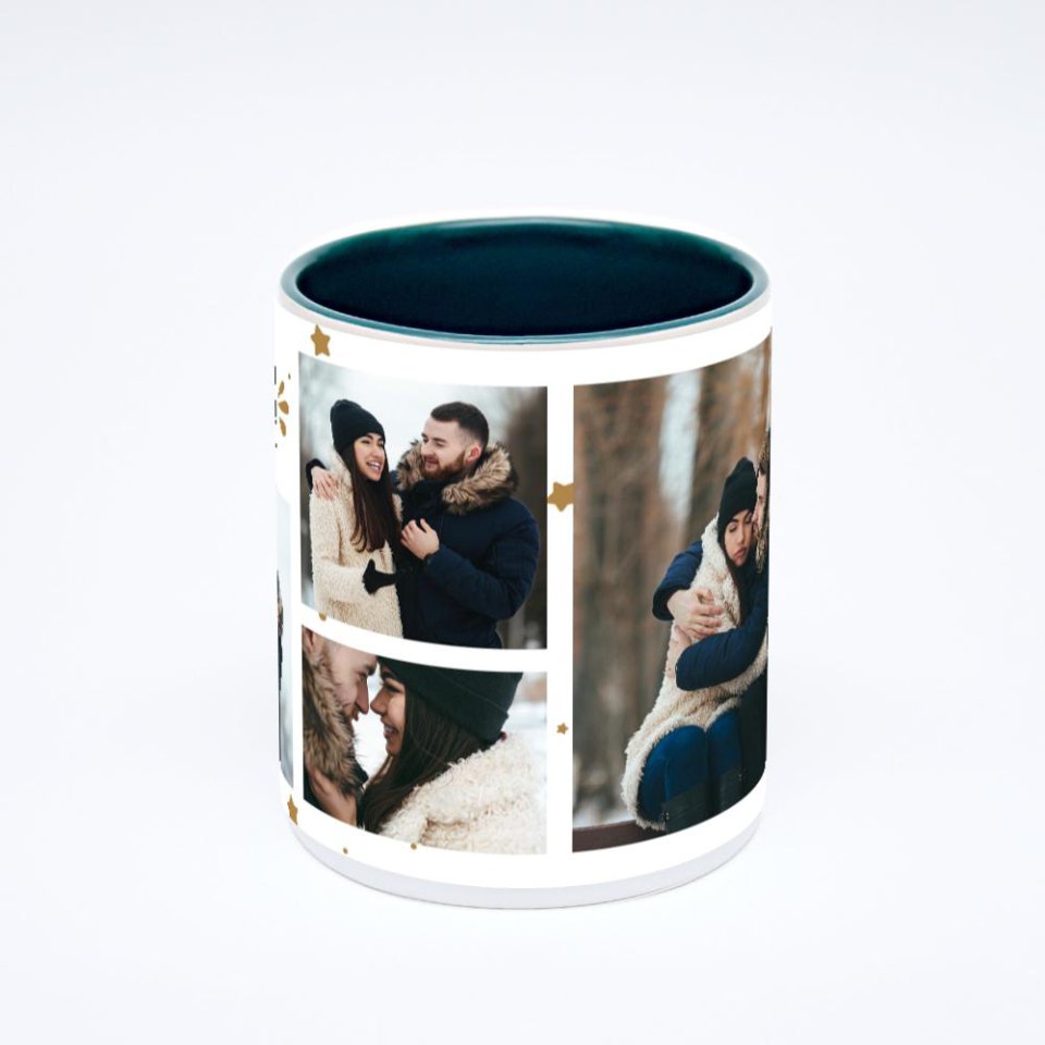 Зелёная кружка с фотопечатью