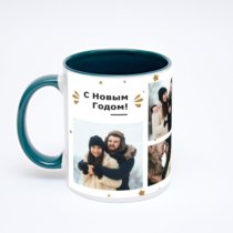 Зелёная кружка с фотопечатью