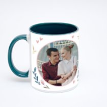 Зелёная кружка с фотопечатью