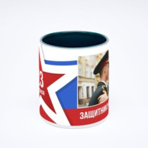 Зелёная кружка с фотопечатью