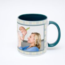 Зелёная кружка с фотопечатью