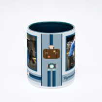 Зелёная кружка с фотопечатью