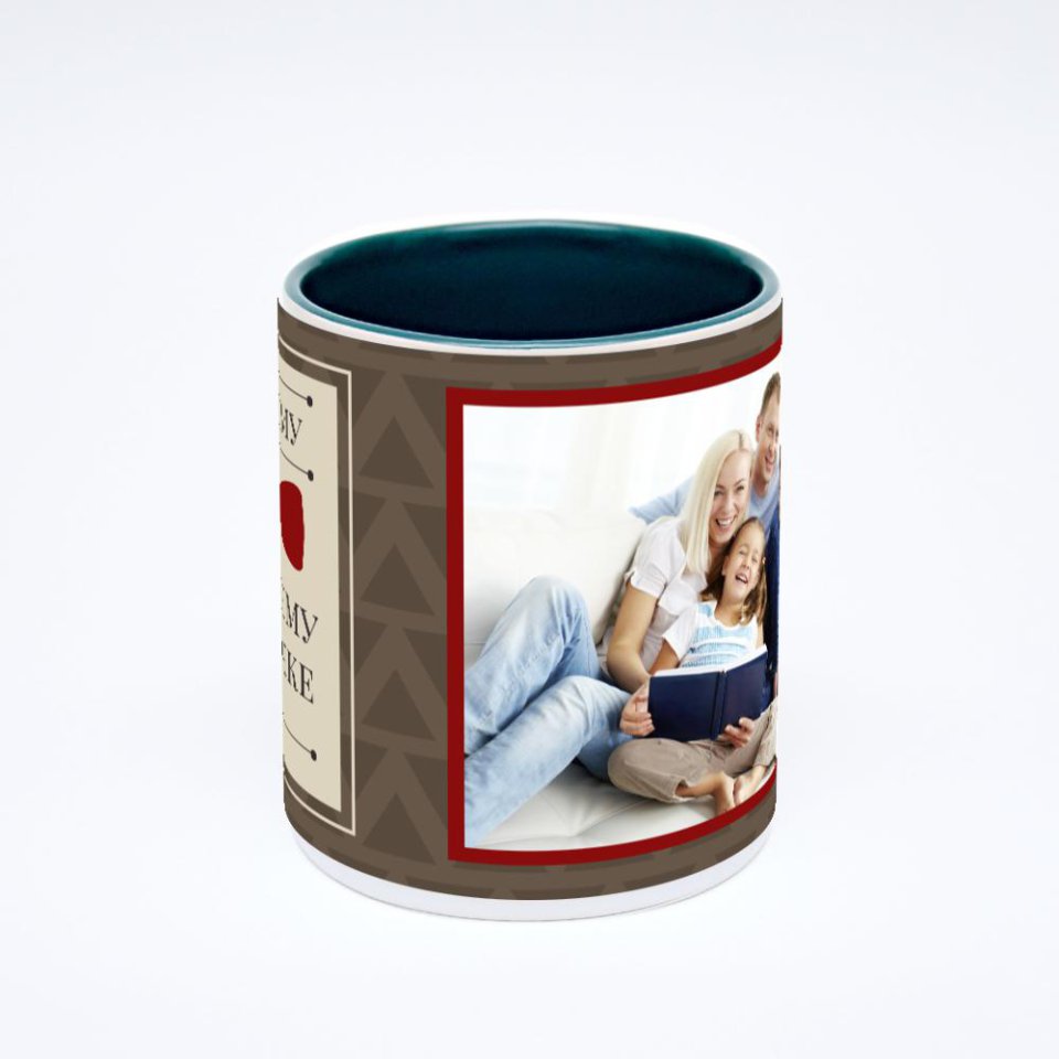 Зелёная кружка с фотопечатью