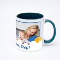 Зелёная кружка с фотопечатью