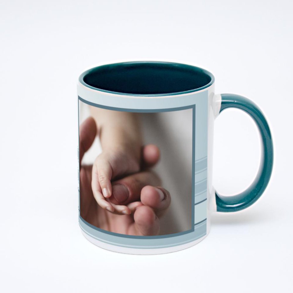 Зелёная кружка с фотопечатью