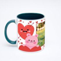 Зелёная кружка с фотопечатью